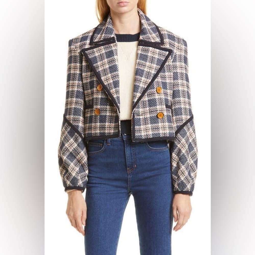 NWOT Veronica Beard Aise Cropped Tweed Jacket – Size 0 - Picture 12 of 14